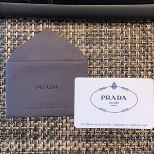 Prada Authenticity Certificate Card
